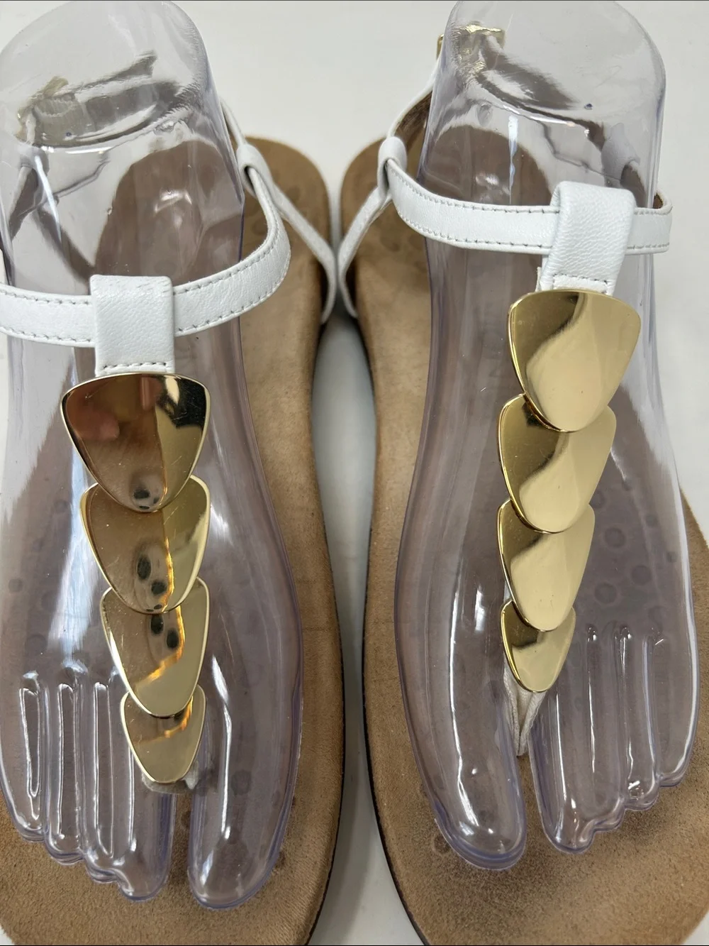 Vionic Miami Strap Sandals Gold Hardware Orthotic Thong Women 9